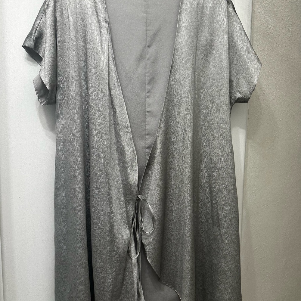 Silver Tie-Front wrap dress